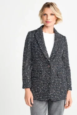Rich & Royal Bouclé-Blazer Mit Statement-Knopf<Damen Casual Blazer|Bouclé-Jacken