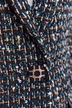 Rich & Royal Bouclé-Blazer Mit Statement-Knopf<Damen Casual Blazer|Bouclé-Jacken