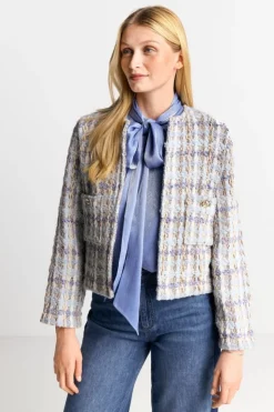 Rich & Royal Bouclé-Jacke Mit Rundhalsausschnitt<Damen Übergangsjacken|Bouclé-Jacken
