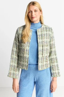 Rich & Royal Bouclé-Jacke Mit Rundhalsausschnitt<Damen Übergangsjacken|Bouclé-Jacken