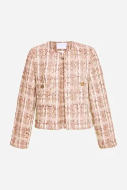 Rich & Royal Bouclé-Jacke Mit Rundhalsausschnitt<Damen Übergangsjacken|Bouclé-Jacken
