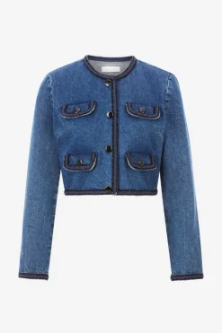 Rich & Royal Denim-Jacke Mit Zierborten<Damen Übergangsjacken|Casual Blazer