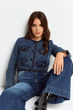 Rich & Royal Denim-Jacke Mit Zierborten<Damen Übergangsjacken|Casual Blazer