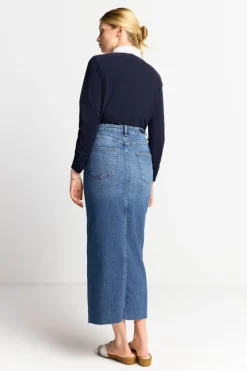 Rich & Royal Denim-Rock In Figurnahem Schnitt<Damen Midiröcke