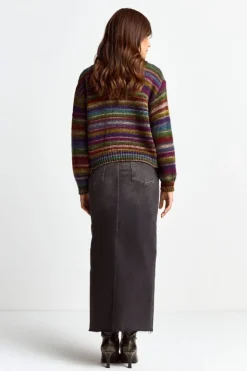 Rich & Royal Denim-Rock Mit Schlitz<Damen Midiröcke