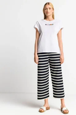 Rich & Royal Gestreifte Strick-Culotte<Damen Weite Hosen