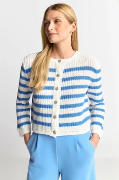 Rich & Royal Gestreifter Cardigan Mit Kristallknöpfen<Damen Cardigans