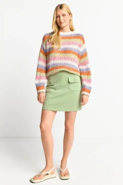 Rich & Royal Gestreifter Grobstrickpullover<Damen Pullover