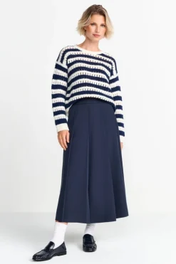 Rich & Royal Gestreifter Lochstrickpullover<Damen Pullover