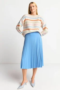 Rich & Royal Gestreifter Pullover In Perlweiß<Damen Pullover