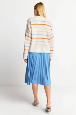 Rich & Royal Gestreifter Pullover In Perlweiß<Damen Pullover