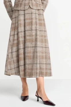 Rich & Royal Karierter High-Waist-Midirock<Damen Midiröcke