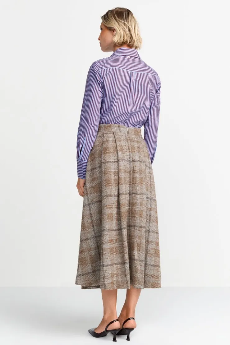Rich & Royal Karierter High-Waist-Midirock<Damen Midiröcke