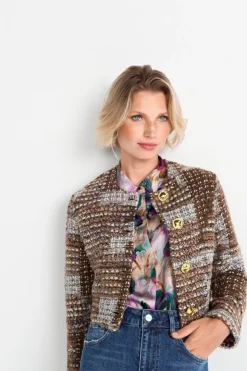 Rich & Royal Kurze Bouclé-Jacke<Damen Übergangsjacken|Bouclé-Jacken