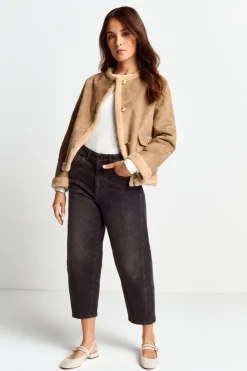 Rich & Royal Kurze Jacke In Wildlederoptik<Damen Felljacken