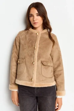 Rich & Royal Kurze Jacke In Wildlederoptik<Damen Felljacken