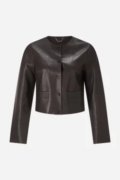Rich & Royal Kurze Lederjacke Mit Druckknöpfen<Damen Übergangsjacken