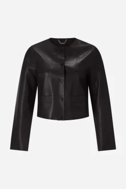 Rich & Royal Kurze Lederjacke Mit Druckknöpfen<Damen Übergangsjacken