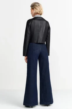 Rich & Royal Kurze Lederjacke Mit Druckknöpfen<Damen Übergangsjacken