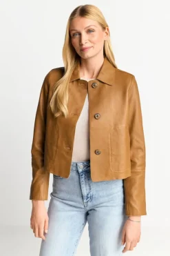 Rich & Royal Kurze Lederjacke Mit Kragen<Damen Übergangsjacken