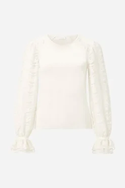 Rich & Royal Longsleeve Mit Spitzenärmeln<Damen Longsleeves