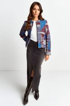 Rich & Royal Mehrfarbige Bouclé-Jacke<Damen Übergangsjacken|Bouclé-Jacken