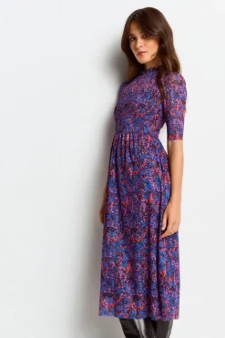 Rich & Royal Meshkleid Mit Rüschenkragen<Damen Midikleider