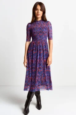 Rich & Royal Meshkleid Mit Rüschenkragen<Damen Midikleider