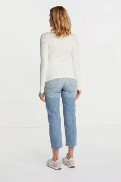 Rich & Royal Rib-Longsleeve Mit Rundhals<Damen Longsleeves