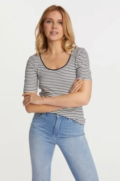 Rich & Royal Rib-Shirt Aus Baumwolle<Damen T-Shirts