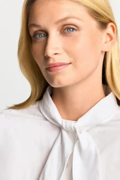 Rich & Royal Weiße Bluse Mit Bindekragen<Damen Casual Blusen|Business Blusen