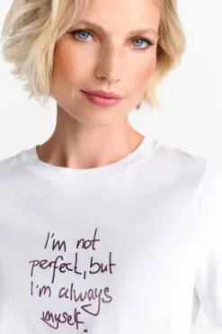 Rich & Royal Weißes Statement-T-Shirt<Damen T-Shirts