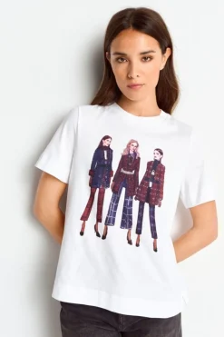 Rich & Royal Weißes T-Shirt Mit Crew-Neck<Damen T-Shirts