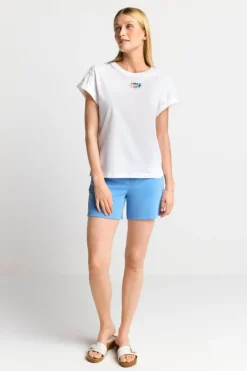 Rich & Royal Weißes T-Shirt Mit Crew-Neck<Damen T-Shirts