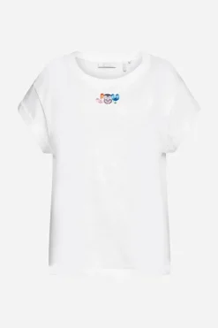Rich & Royal Weißes T-Shirt Mit Crew-Neck<Damen T-Shirts