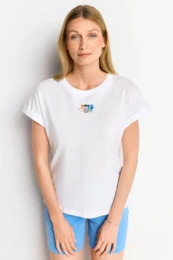 Rich & Royal Weißes T-Shirt Mit Crew-Neck<Damen T-Shirts