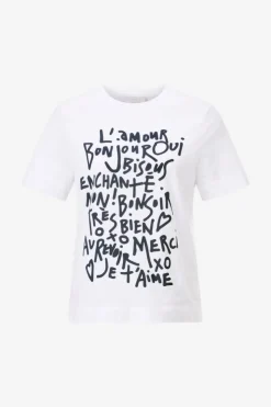 Rich & Royal Weißes T-Shirt Mit Statement-Print<Damen T-Shirts