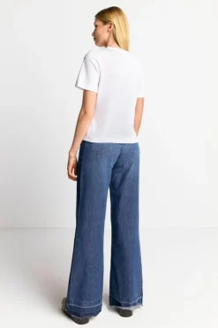 Rich & Royal Weißes T-Shirt Mit Statement-Print<Damen T-Shirts