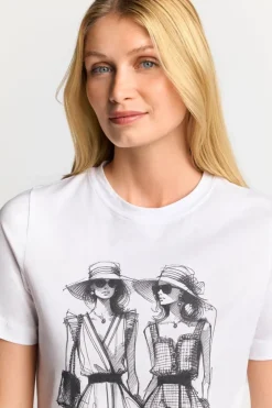Rich & Royal Weißes T-Shirt Mit Statement-Print<Damen T-Shirts