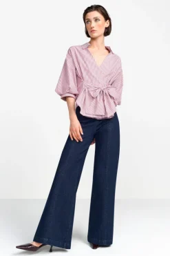 Rich & Royal Wickelbluse Mit V-Neck Und Streifen<Damen Casual Blusen