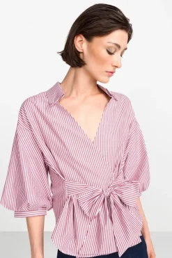 Rich & Royal Wickelbluse Mit V-Neck Und Streifen<Damen Casual Blusen